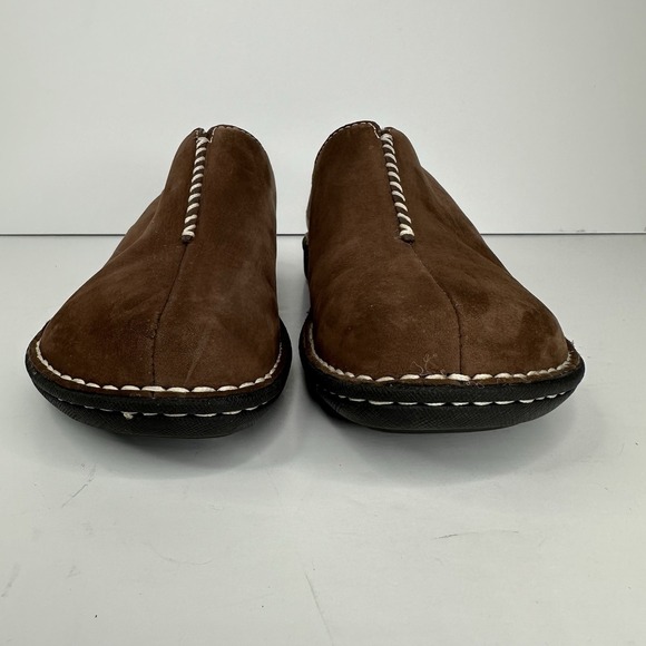UGG‎ Burleigh 1633 Brown Suede Sheepskin Fur Lined Slides Mules Womens Size 7 - Picture 3 of 11